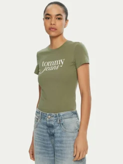 T-shirt Essential DW0DW19447 Verde Slim Fit