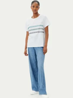 T-shirt Foglia 2515971042 Bianco Regular Fit