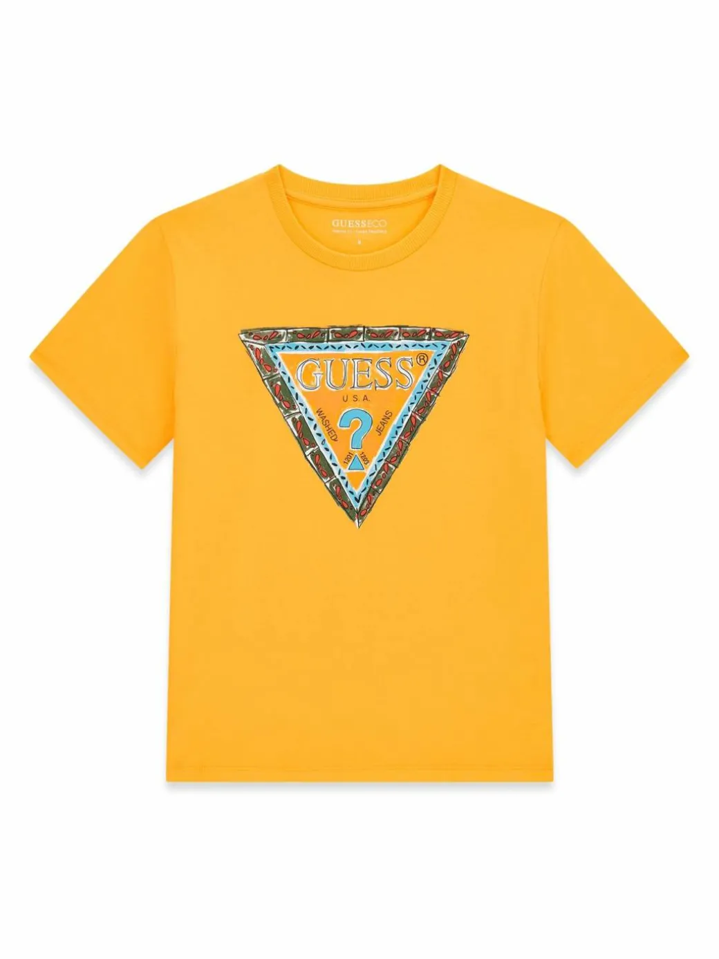 T-shirt L6GI00 K8HM4 Giallo Regular Fit