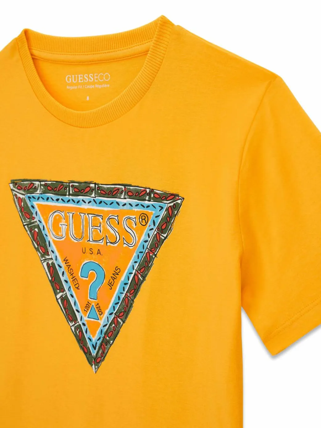 T-shirt L6GI00 K8HM4 Giallo Regular Fit