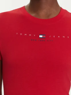 T-shirt Linear DW0DW21422 Rosso Slim Fit