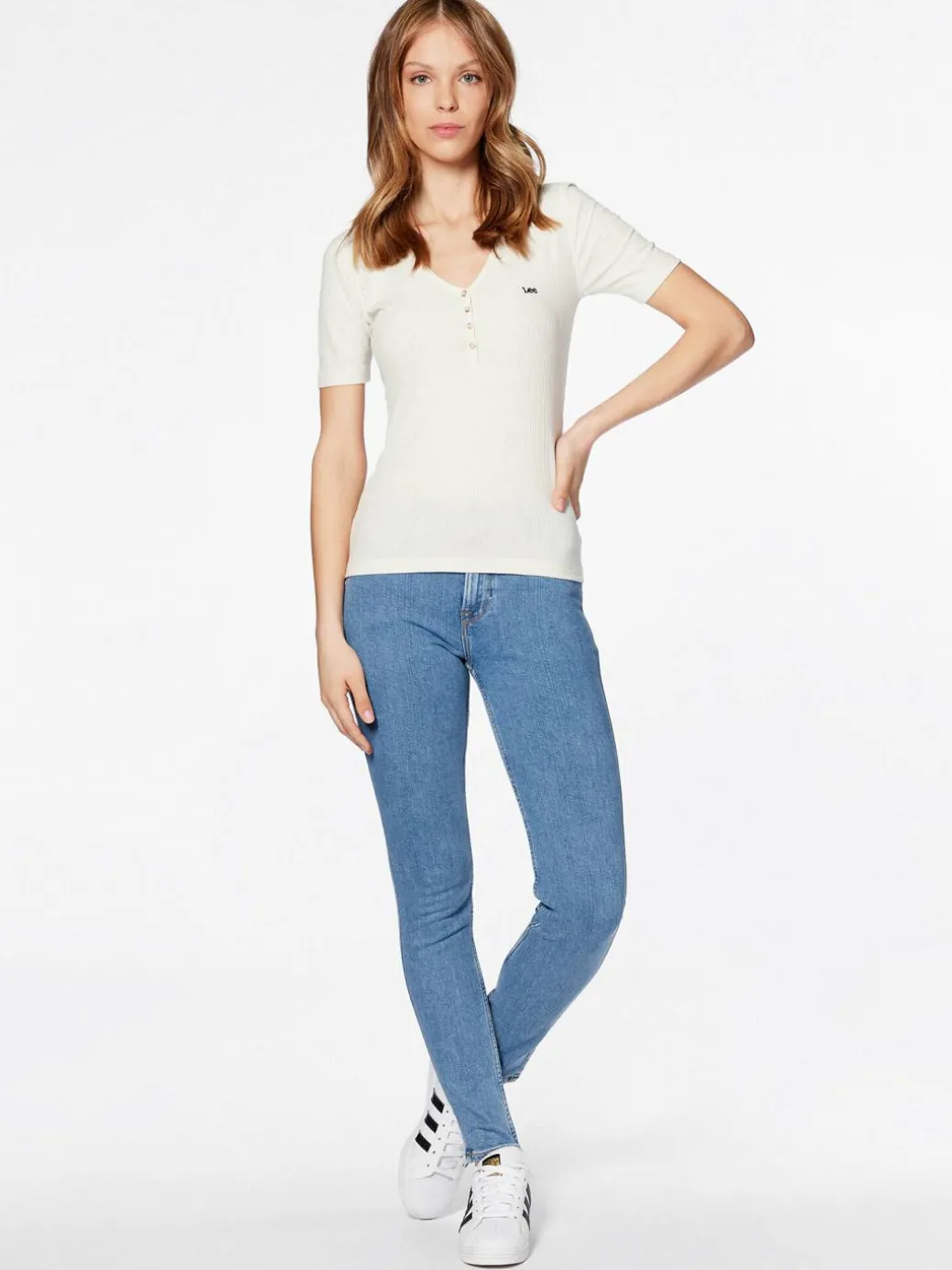 T-shirt L44KIPNQ 112333722 Écru Regular Fit