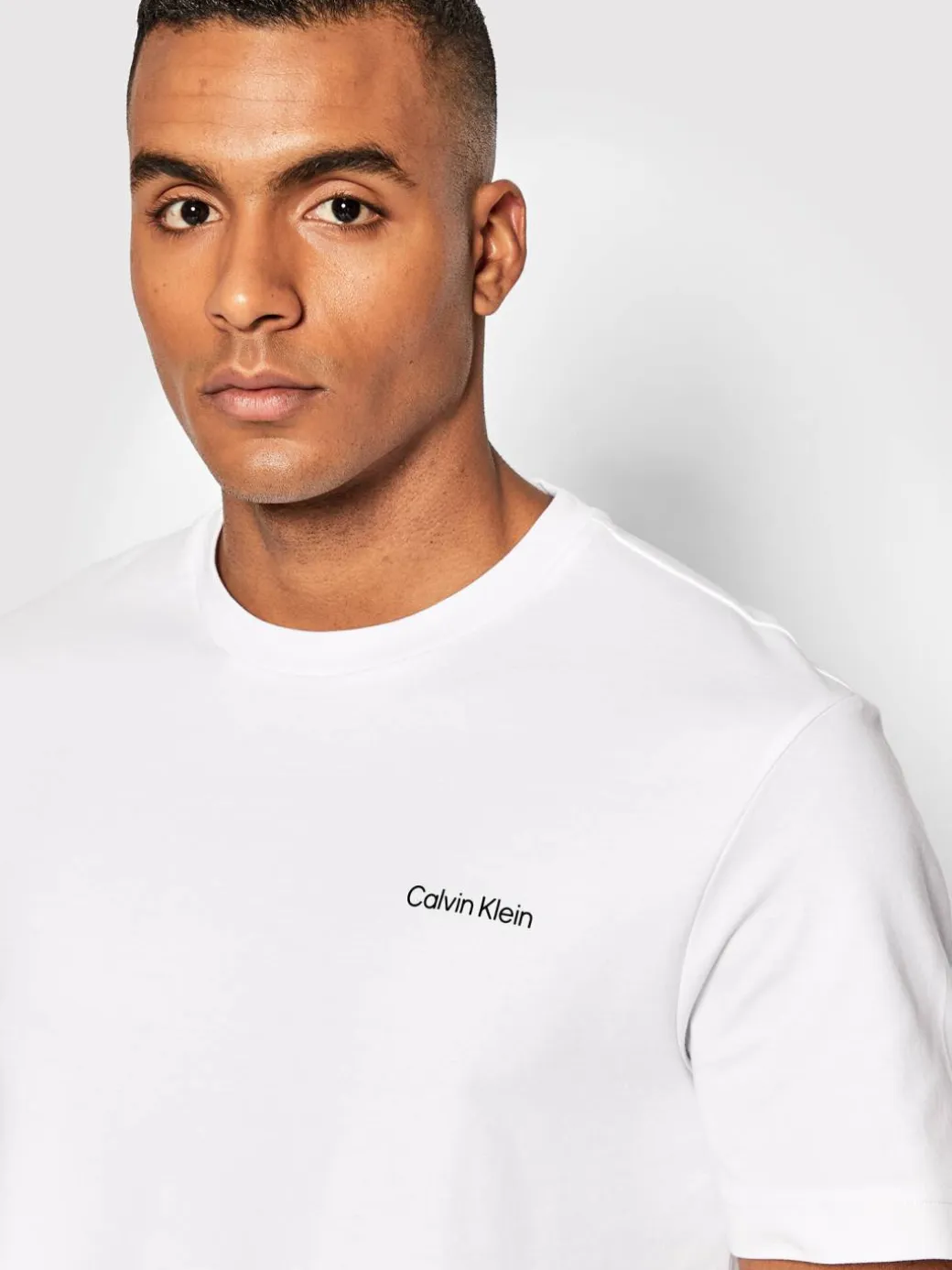 T-shirt Micro Logo Interlock K10K109894 Bianco Regular Fit