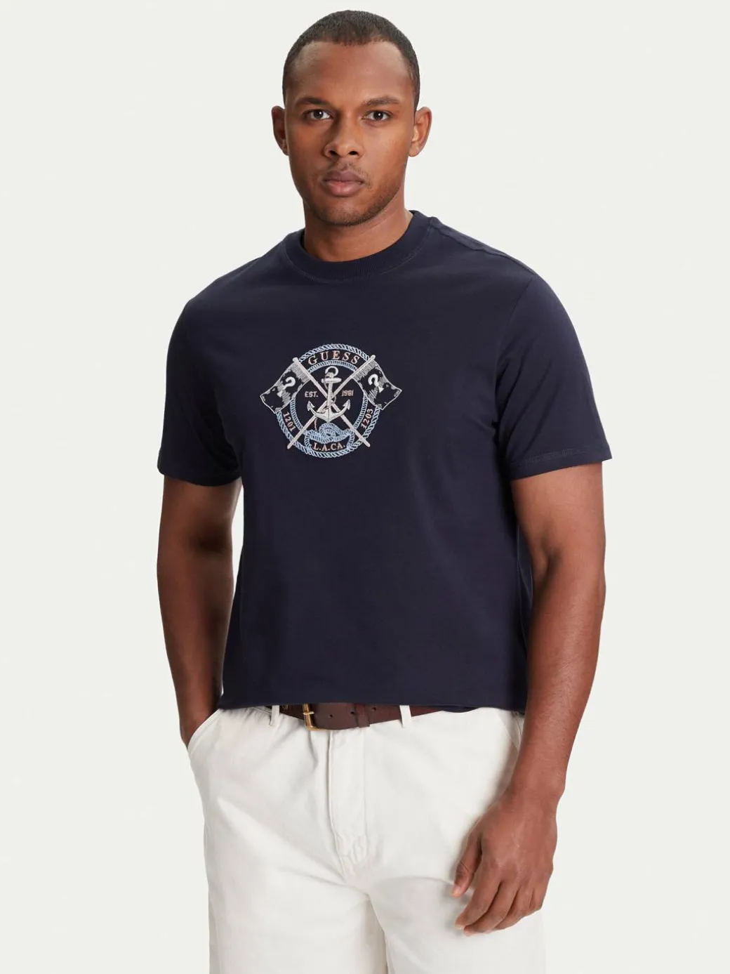 T-shirt M5YI62 K8FQ4 Blu scuro Regular Fit