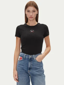 T-shirt Tjw Slim Essential Logo 2 Tee DW0DW20316 Nero Regular Fit