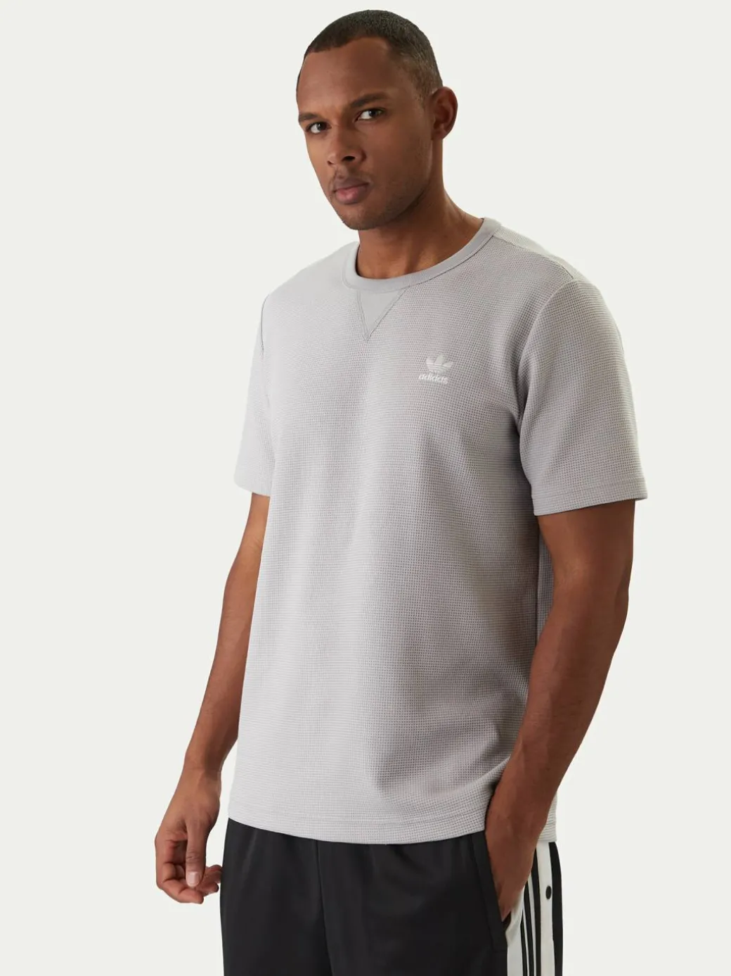T-shirt Trefoil Essentials Waffle KE1203 Grigio Regular Fit