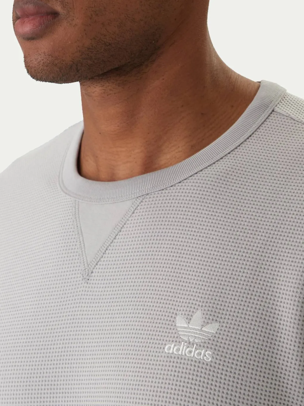 T-shirt Trefoil Essentials Waffle KE1203 Grigio Regular Fit
