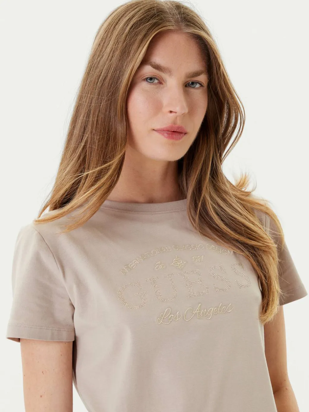 T-shirt V5YI13 J1314 Beige Regular Fit