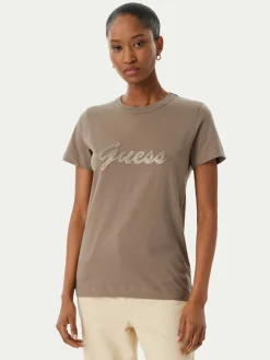 T-shirt W6GI08 K3023 Marrone Regular Fit