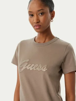 T-shirt W6GI08 K3023 Marrone Regular Fit