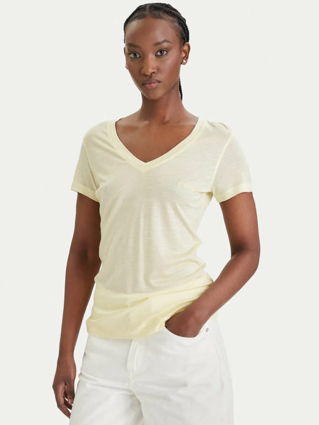 T-shirt W5GP31 KCSX2 Giallo Classic Fit